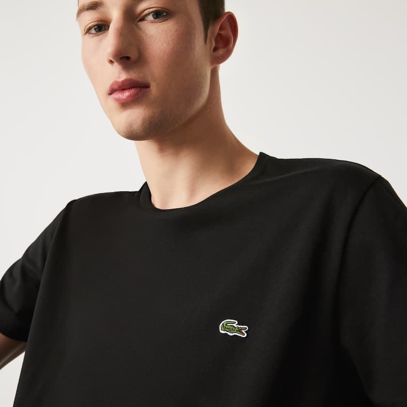 Lacoste Men’s Crew Neck Cotton T-shirt - Black / M - Lacoste Apparel THE MIX