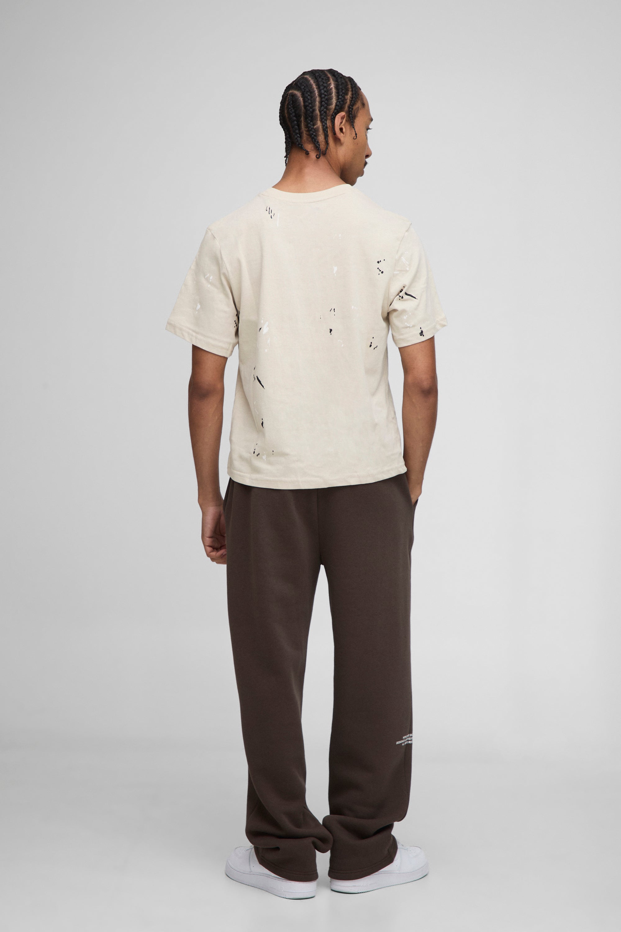 BOOHOOMAN Boxy 13 Embroidered Paint Splatter T-Shirt