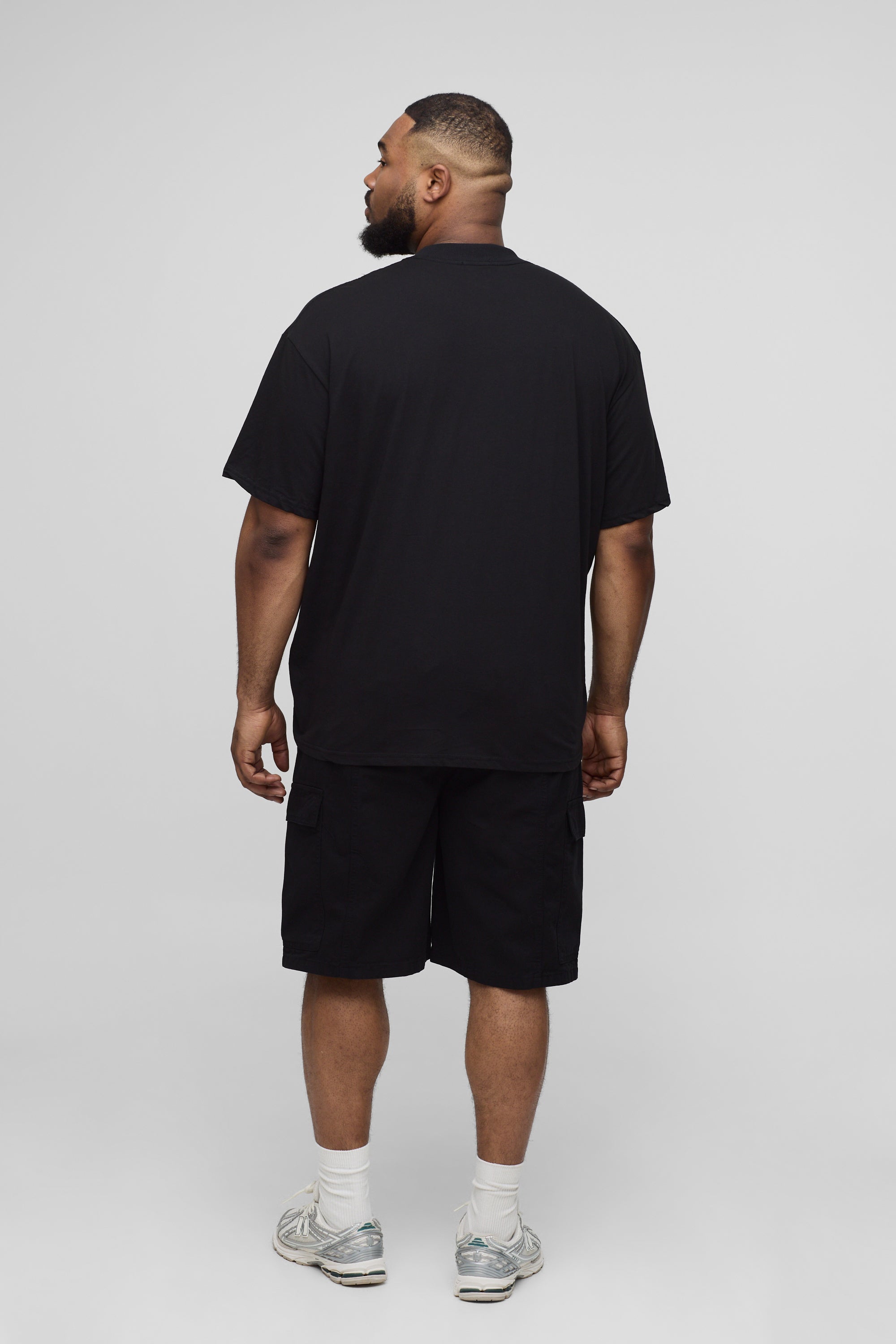 BOOHOOMAN Plus Oversized Extended Neck Embroidered Miami Palm Tree T-Shirt