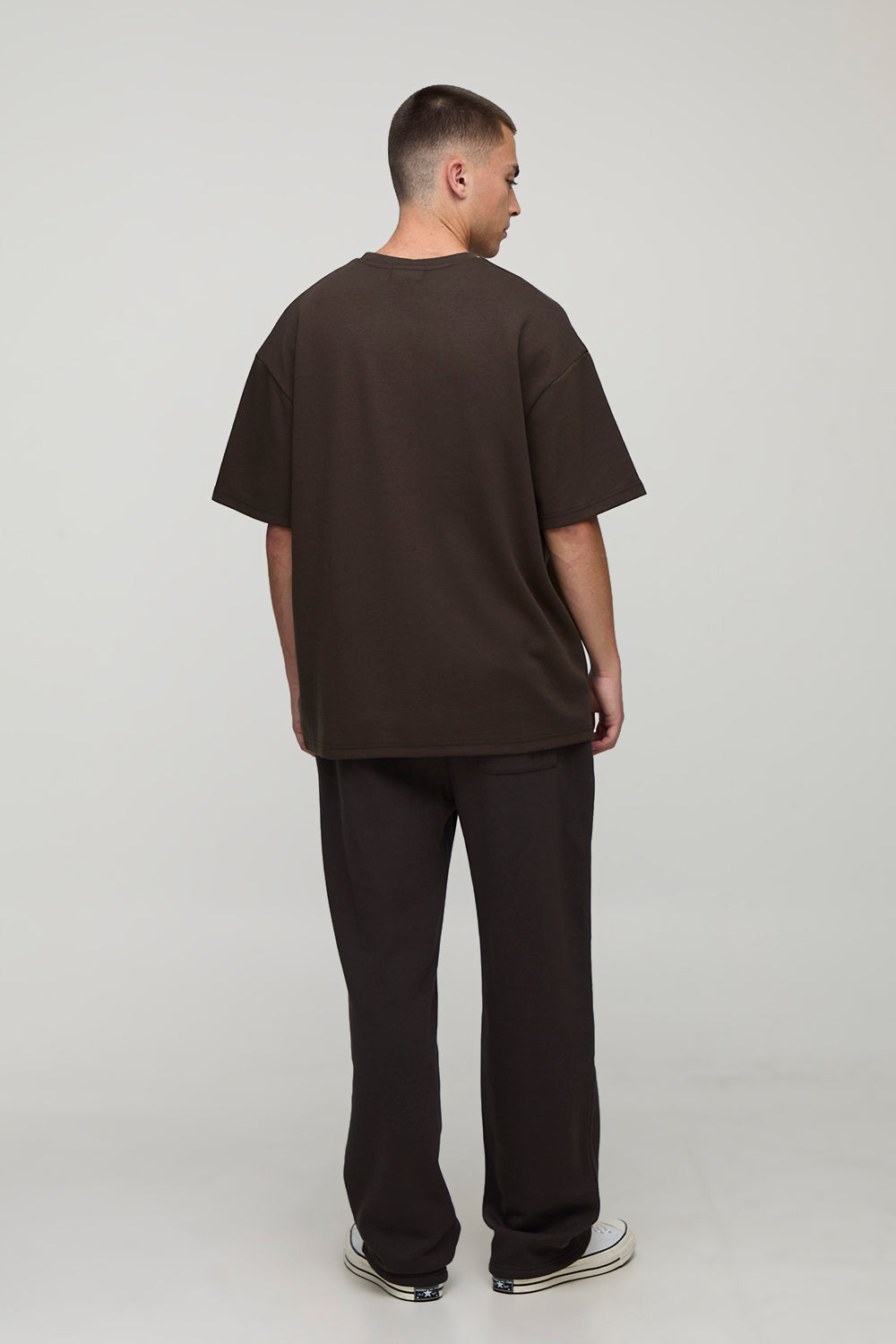 BOOHOOMAN Chocolate Oversized Super Heavyweight Embroidered T-shirt