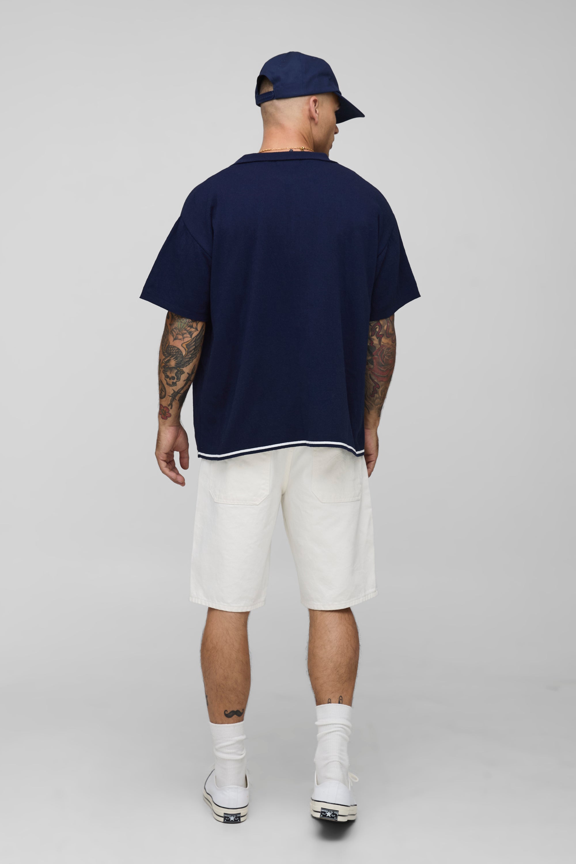 BOOHOOMAN Man Embroided Boxy Fit Border Knitted Shirt