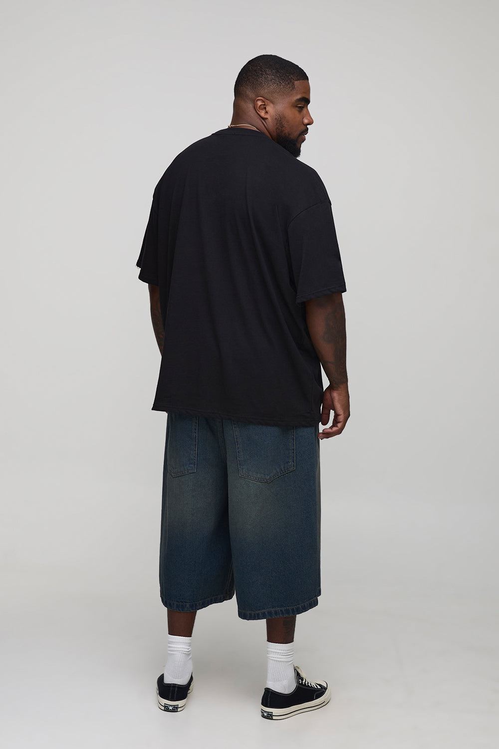 BOOHOOMAN Plus Oversized Worldwide Racing Print T-Shirt