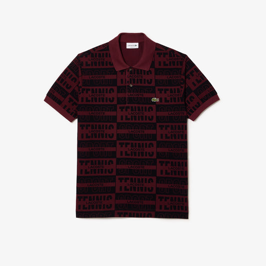 Two Tone Badge Print Polo Shirt - Bordeaux / S - Lacoste Apparel THE MIX