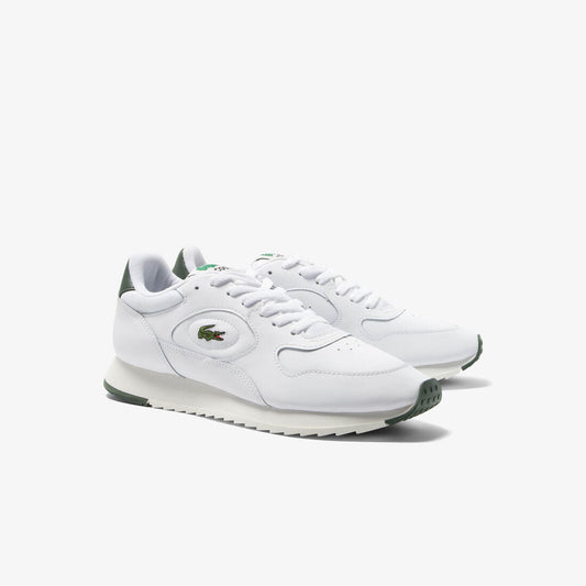 Lacoste Linetrack Leather Trainers - 8 / 082 - White/Green - Lacoste Footwear THE MIX