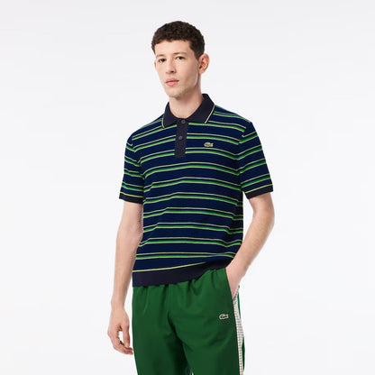 Men’s Lacoste Organic Cotton French Made Striped Polo Shirt