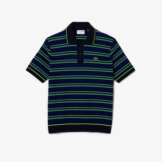 Men’s Lacoste Organic Cotton French Made Striped Polo Shirt