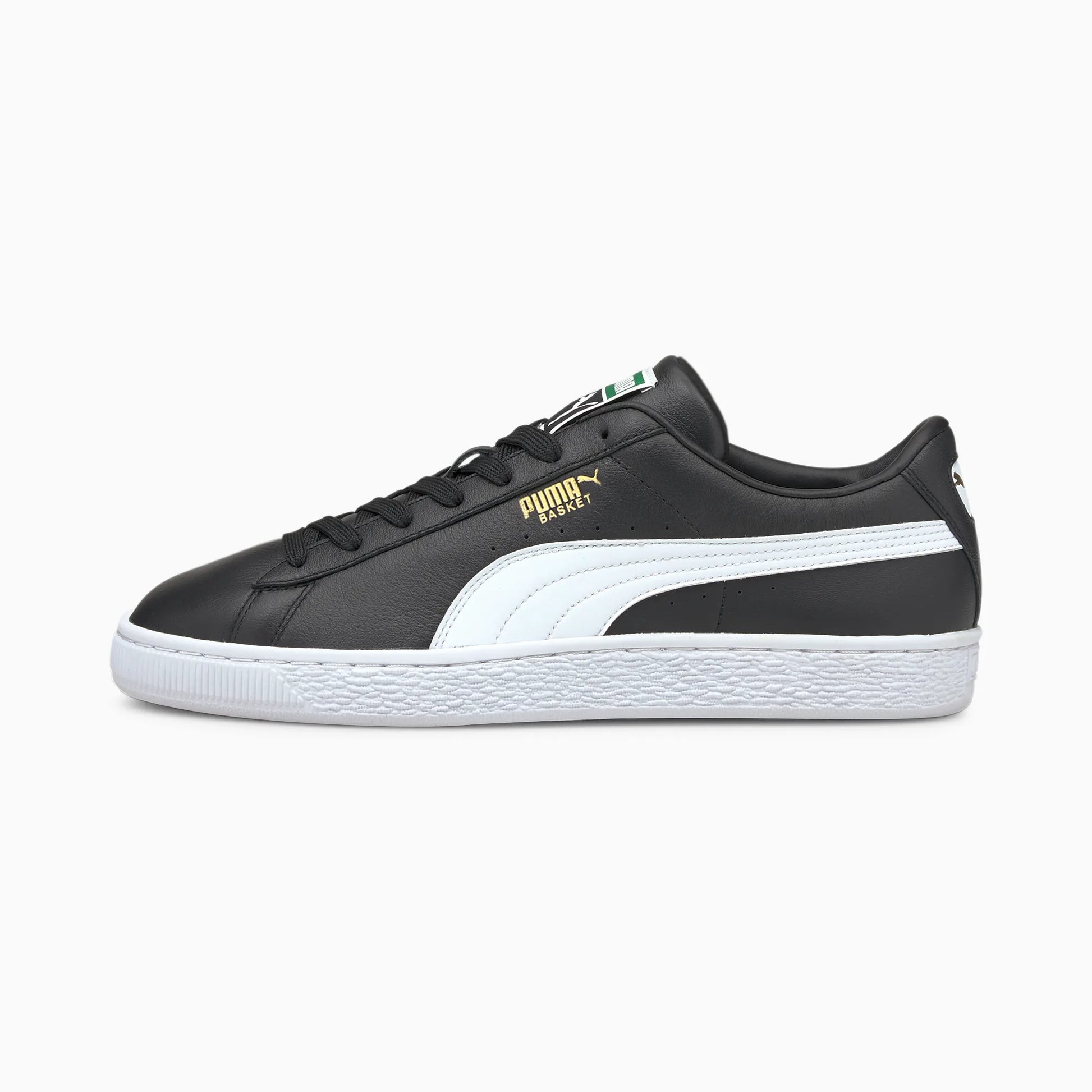 Puma basket black hot sale shoes