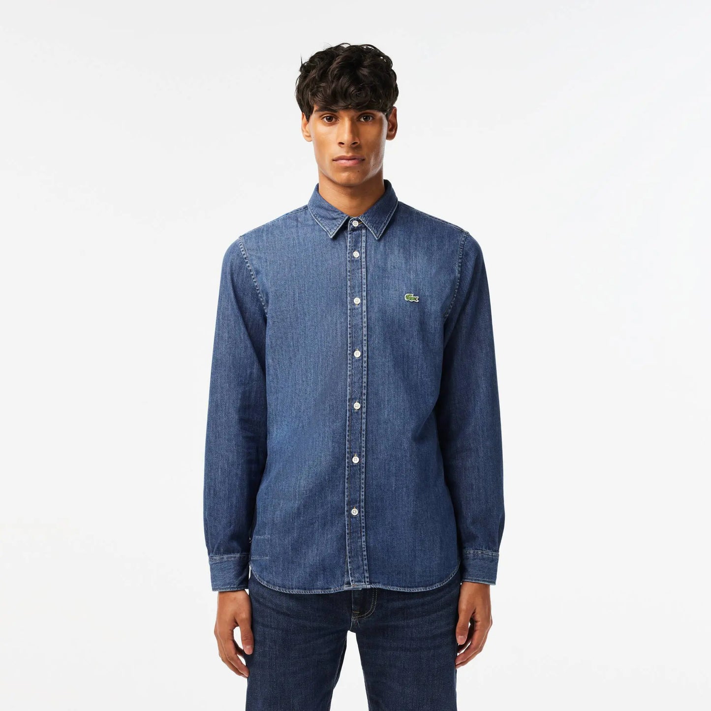 Lacoste Men's Regular Fit Organic Cotton Denim Shirt