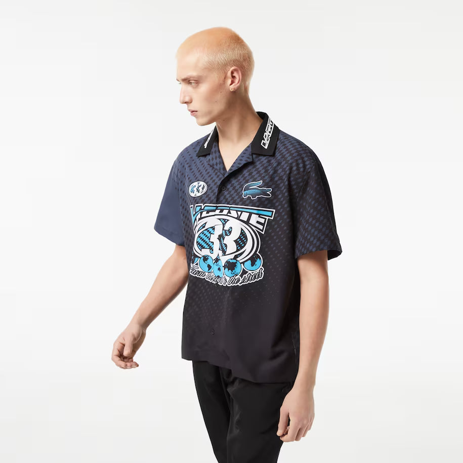 Men’s Lacoste Short Sleeve Ombré Checkerboard Print Shirt