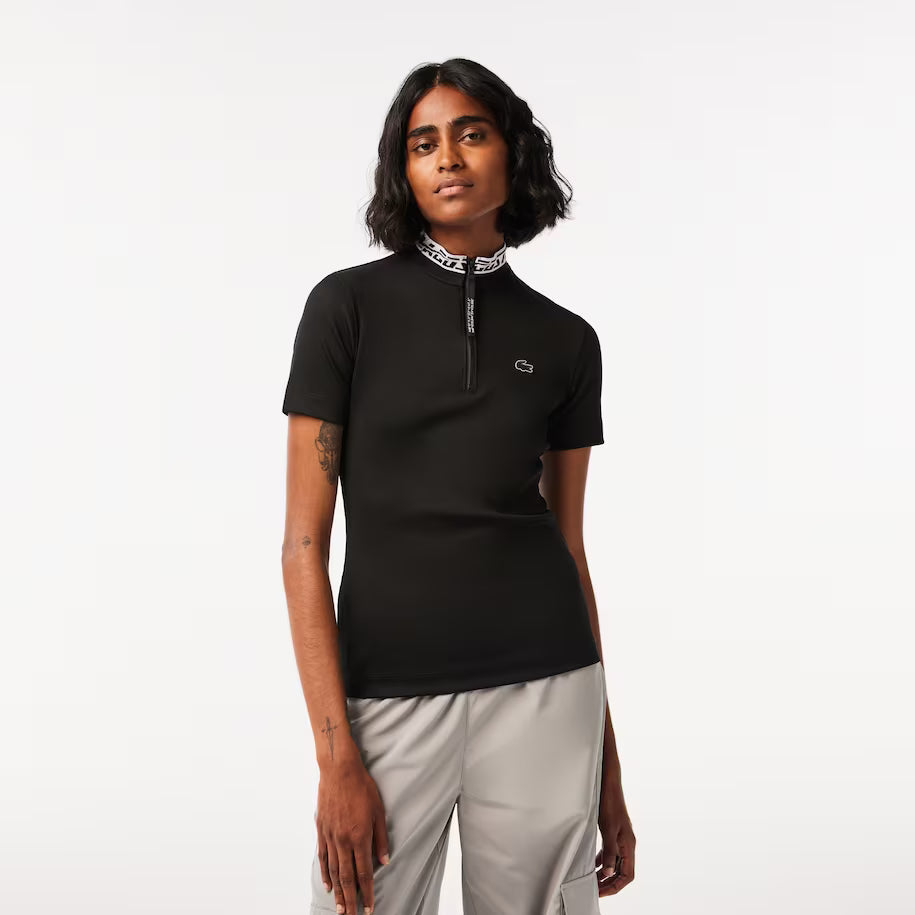 Women’s Lacoste Jacquard Zip Polo Shirt - Lacoste POLOS THE MIX