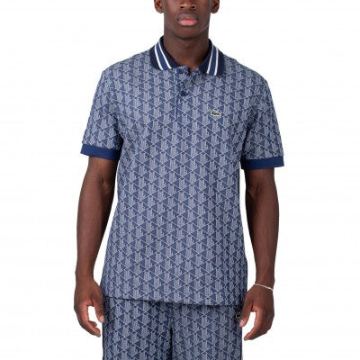 Lacoste Classic Fit Contrast Collar Monogram Motif Polo Shirt - Lacoste Apparel THE MIX