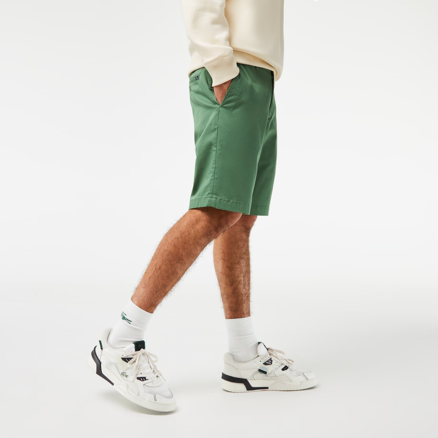 Lacoate Men's Slim Fit Stretch Cotton Bermuda Shorts
