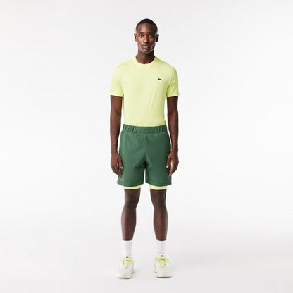 Lacoste Men's Two-Tone Sport Shorts With Built-in Undershorts