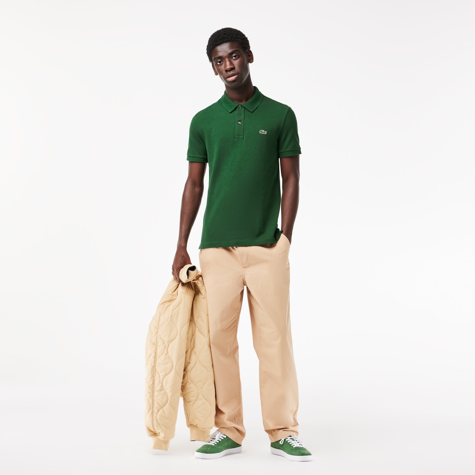 MEN'S SLIM FIT PETIT PIQUÉ COTTON POLO