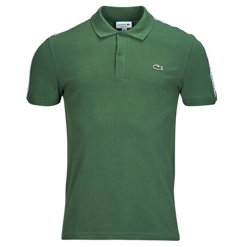 Lacoste Regular Fit Logo Stripe Stretch Cotton Polo Shirt - 5 - L / SMI / Dark Green - Lacoste Apparel THE MIX