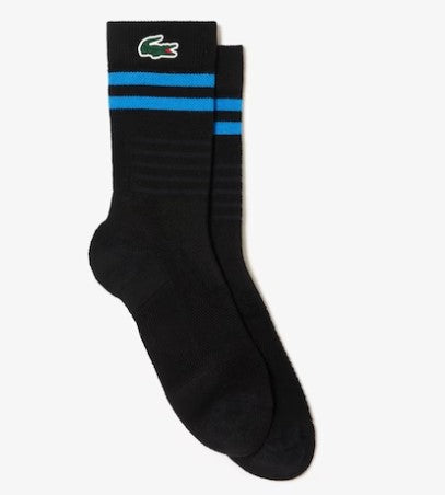 Lacoste Breathable Jersey Tennis Socks - 39/42 / L5I / Black/Blue - Lacoste Apparel THE MIX