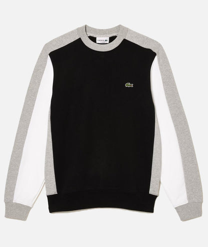 Lacoste Brushed Fleece Colour block Jogger Sweatshirt - 3 - S / EQD / Black/Grey Chine/White - Lacoste Apparel THE MIX