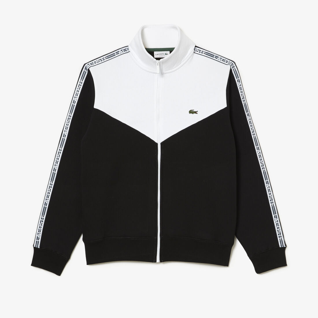 Lacoste Men's Classic Fit Colourblock Zipped Jogger Sweatshirt - 4 - M / 258 / Black/White - Lacoste Apparel THE MIX