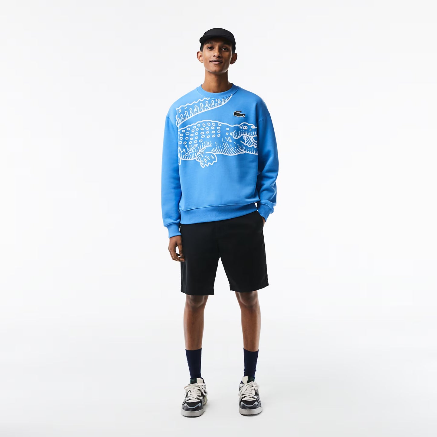 Men’s Lacoste Round Neck Loose Fit Croc Print Jogger Sweatshirt