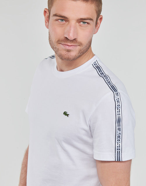 Lacoste Men's Regular Fit Logo Stripe T-shirt - M / 001 / White - Lacoste Apparel THE MIX