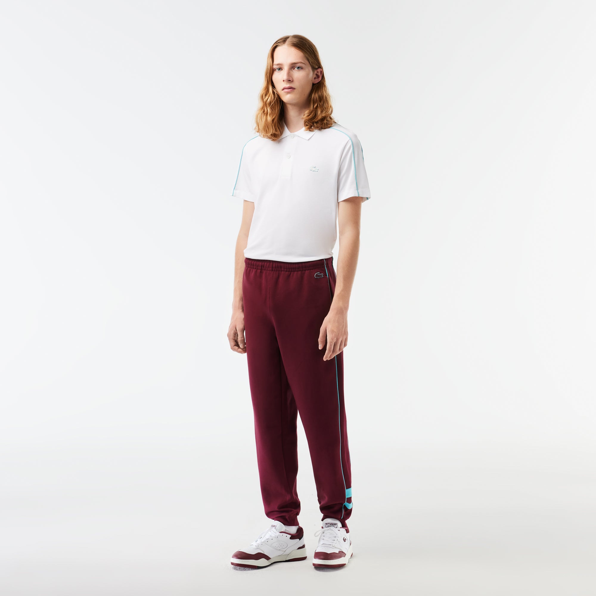 Lacoste Embroidered Regular Fit Jogger Track Pants - 7 / RIS / Bordeaux/Blue - Lacoste Apparel THE MIX