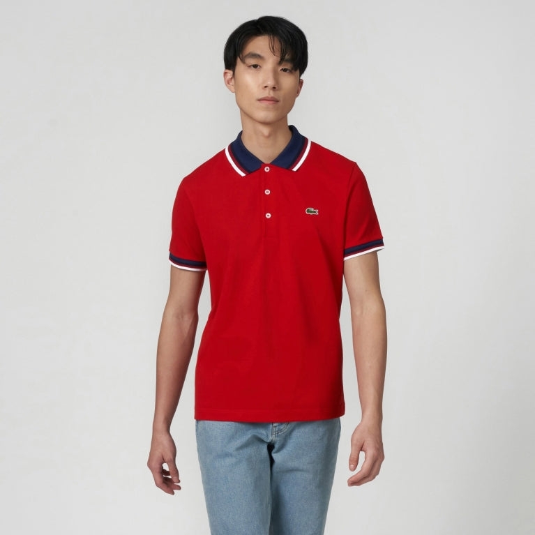 Lacoste Regular Fit Polo Shirt With Contrasting Collar - 3 - S / 240 / Red - Lacoste Apparel THE MIX